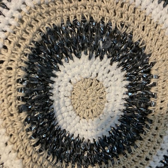 OF Handmade of Italy women's size S small metallic stretch knit freestyle poncho - Picture 3 of 7